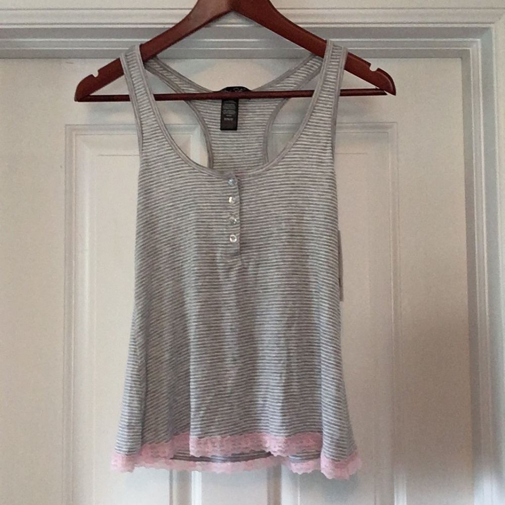 NWT Rene Rofe Sleepwear Tank (grey/pink)